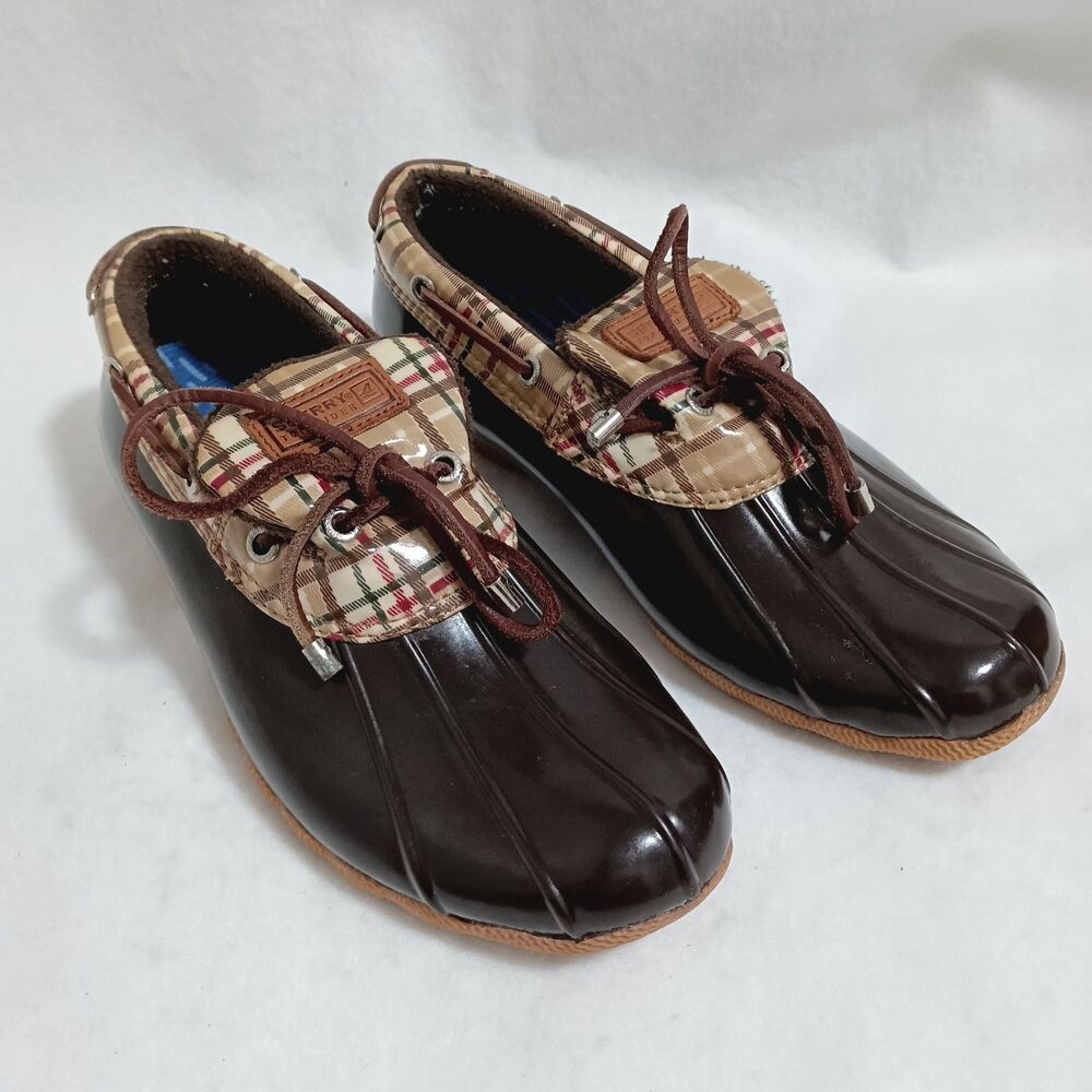Sperry Top-Sider Women's Waterproof Rubber Boot Size 8.5 Duck Boot Brown